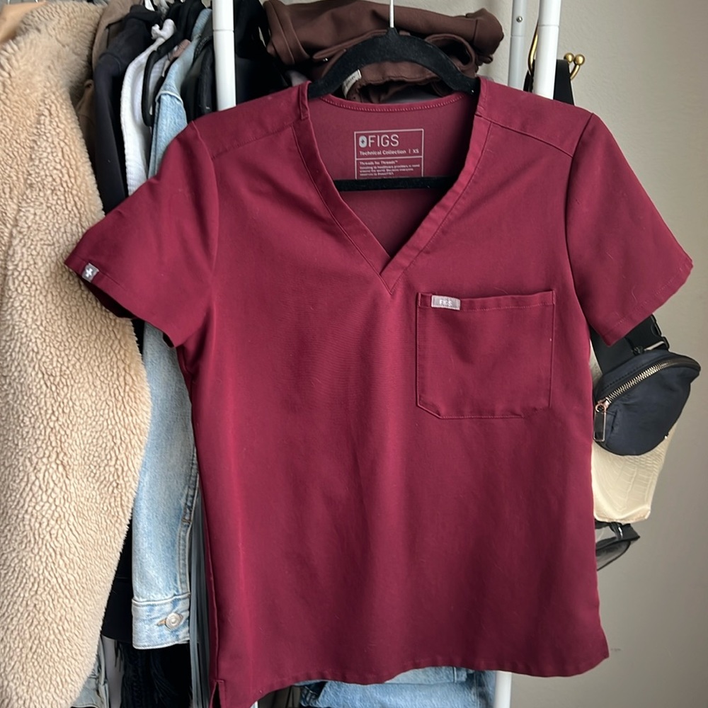Women's Catarina Scrub Top - XS Burgundy & Zamora Scrub Pants XSP Burgundy